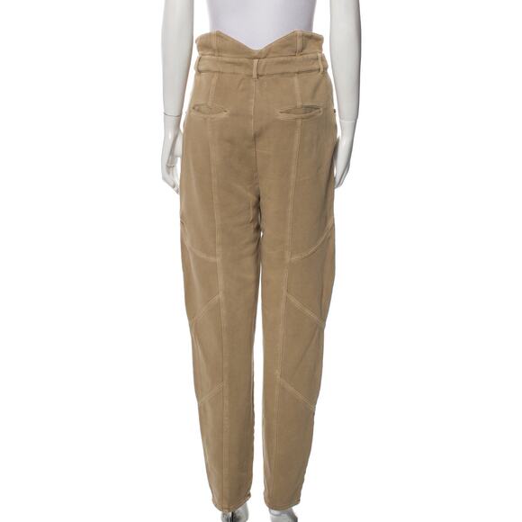 NWT Retrofête Washed Terry Pant in Beige Khaki Cotton High Rise Small NO BELT - Picture 4 of 16